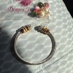 Premier Designs Twisted Silver and Gold Bracelet With 4 Different Designs NWOT